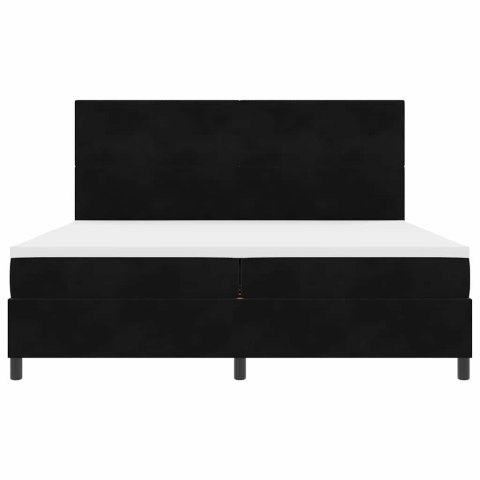 Łóżko Box Spring z materacem i LED Czarny 200x200 cm Aksamit Lumarko!