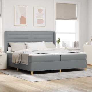 Łóżko Box Spring z materacem i LED w kolorze szarym 200x200 cm Lumarko!