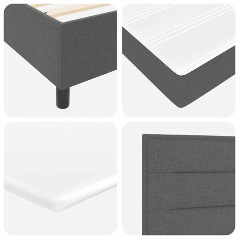 Łóżko box spring z materacem i ławką ciemnoszare 200x200 cm tkanina Lumarko!