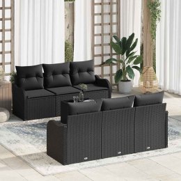 Zestaw Sof na Ogród 7 pcs Czarny 55 x 55 x 37 cm Polirattan Lumarko!