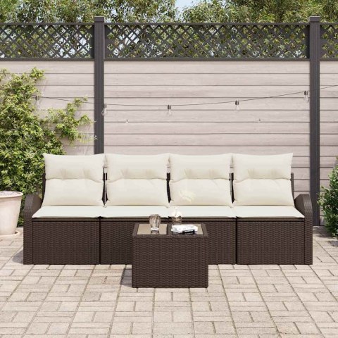 Zestaw Sof na Ogród 5 pcs Brązowy 55 x 55 x 37 cm Polirattan Lumarko!