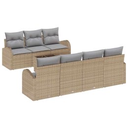 Zestaw Sof na Ogród 8 pcs Beżowy 55 x 55 x 37 cm polirattan Lumarko!
