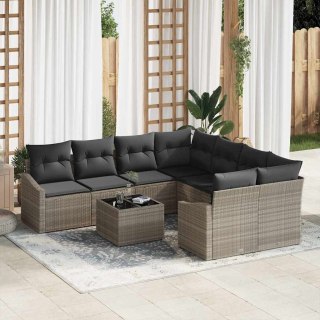 Zestaw Sof na Ogród z poduszką 9 pcs Jasnoszary 55 x 55 x 37 cm Lumarko!