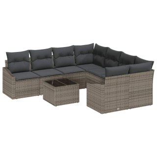 Zestaw Sof na Ogród z poduszką 9 pcs Szary 55 x 55 x 37 cm Lumarko!