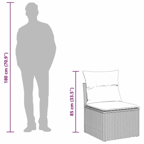 Zestaw 7-częściowy sofy ogrodowej z poduszkami w jasnoszarym polirattan Lumarko!