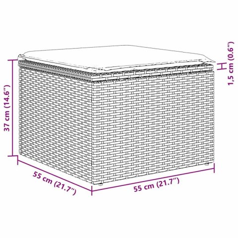 Zestaw Sofy Ogrodowej 5 Części z Poduszkami, Beżowy Rattan, Poliester Lumarko!