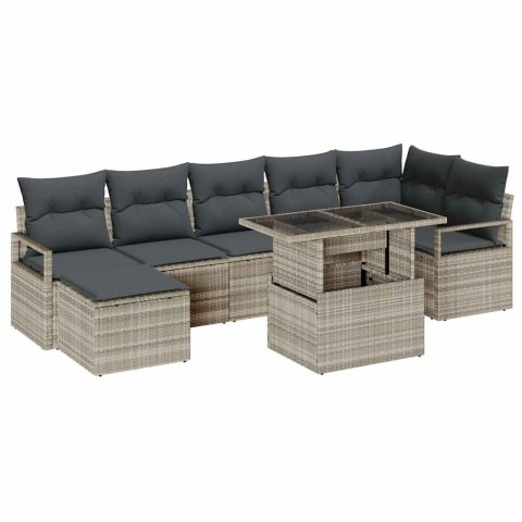 Zestaw Sof na Ogród z poduszką 8 pcs Jasnoszary Lumarko!