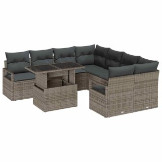 Zestaw Sof na Ogród z poduszką 9 pcs Szary 100 x 55 x 73 cm Lumarko!