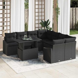 Zestaw Sof na Ogród z poduszką 9 pcs Czarny 100 x 55 x 73 cm Lumarko!