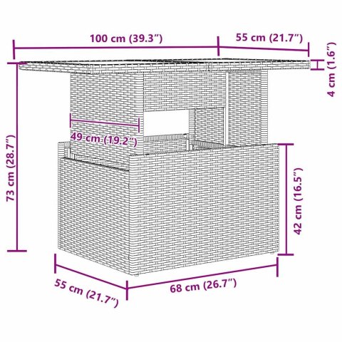 Zestaw Sof na Ogród 9 pcs Brązowy i kremowy 100 x 55 x 73 cm Lumarko!