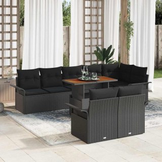 Zestaw Sof na Ogród z poduszką 9 pcs Czarny 100 x 55 x 73 cm Lumarko!