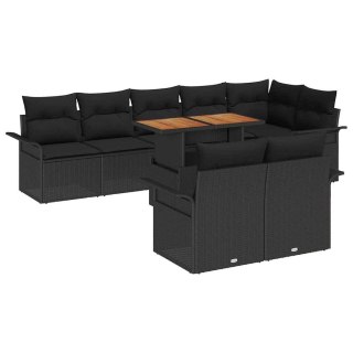 Zestaw Sof na Ogród z poduszką 9 pcs Czarny 100 x 55 x 73 cm Lumarko!