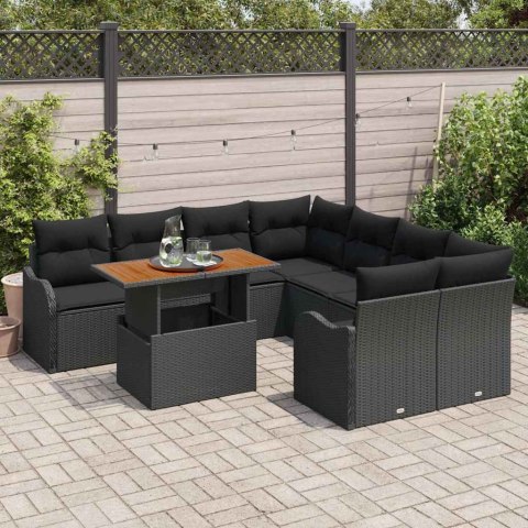 Zestaw Sof na Ogród z poduszką 7 pcs Czarny 100 x 55 x 73 cm Lumarko!