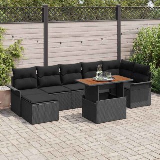 Zestaw Sof na Ogród z poduszką 8 pcs Czarny Lumarko!