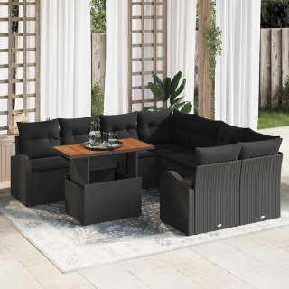Zestaw Sof na Ogród z poduszką 9 pcs Czarny 100 x 55 x 73 cm Lumarko!