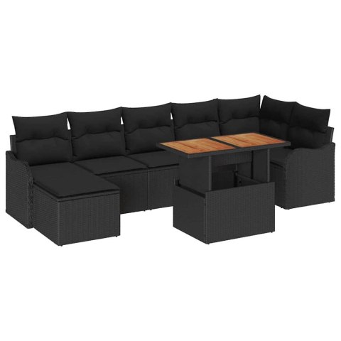 Zestaw Sof na Ogród z poduszką z przechowywaniem 8 pcs Czarny Lumarko!