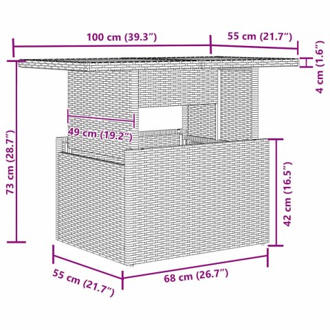 Zestaw do jadalni w ogrodzie z poduszką 7 pcs Czarny, Brązowy Lumarko!