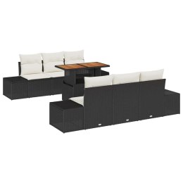 Zestaw do jadalni w ogrodzie z poduszką 7 pcs Czarny, Kremowy Lumarko!