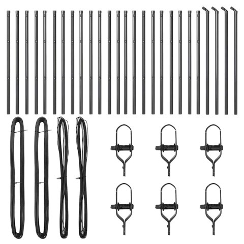 Słupki ogrodowe - 26 sztuk, szare, Ø32 mm, 80 cm, galwanizowana stal Lumarko!