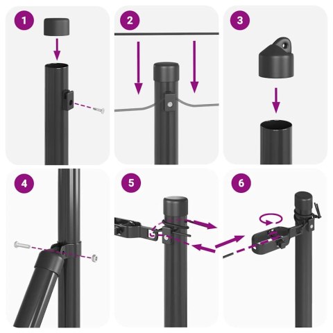 Słupki ogrodowe - 26 sztuk, szare, Ø32 mm, 80 cm, galwanizowana stal Lumarko!