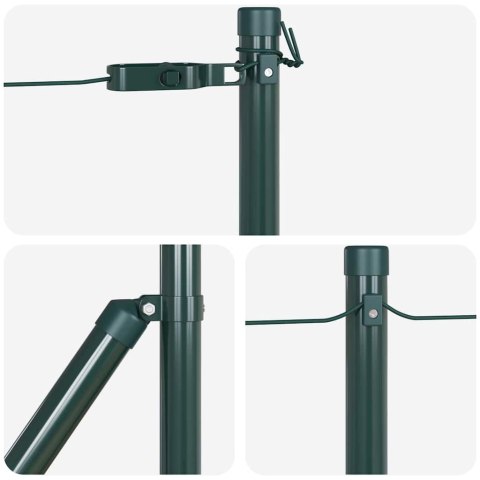 Słupy Ogrodzeniowe 26 sztuk Zielony Ø32 mm 120 cm Stal Galwanizowana Lumarko!
