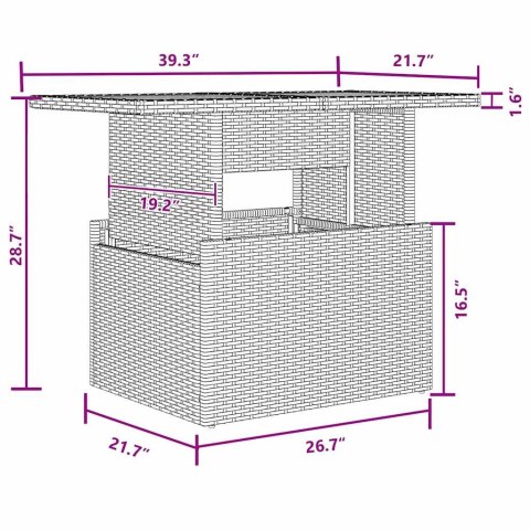 Zestaw do jadalni w ogrodzie z poduszką 7 pcs Czarny, Brązowy Lumarko!