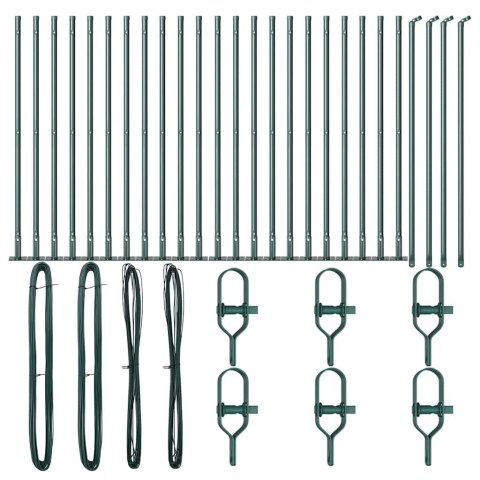 Słupek ogrodzeniowy. 26 pcs Srebrny 3.2 x 3.2 x 140 cm Stal Lumarko!