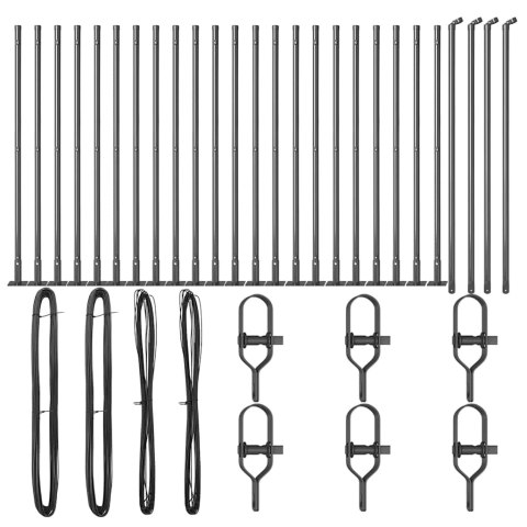 Słupek ogrodzeniowy. 26 pcs Srebrny 3.2 x 3.2 x 140 cm Stal Lumarko!