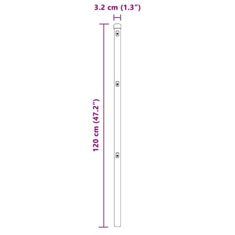 Słupki ogrodzeniowe 26 szt. Ø32 mm 120 cm ze stali ocynkowanej Lumarko!