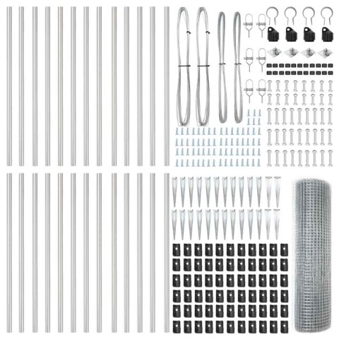 Ogrodzenie spawane z 13 pali z ostrzami 0.6x50 m Ocynkowana stal Lumarko!