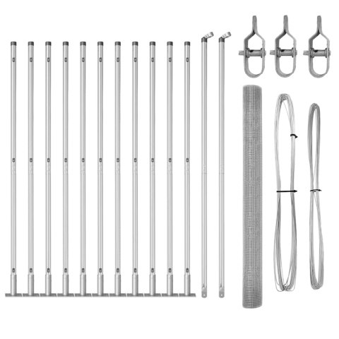 Ogrodzenie Spawane z 13 Słupami Flangowanymi 1,6x25 m Stal Ocynkowana Lumarko!