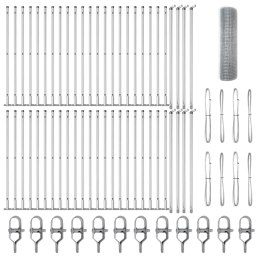 Ogrodzenie spawane z 13 flangowanymi słupami 0.8x100 m stal ocynkowana Lumarko!