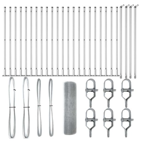 Ogrodzenie spawane z 13 ożebrowanymi słupkami 0.4x50 m Stal ocynkowana Lumarko!