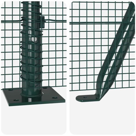 Zgrzewane ogrodzenie z 7 flanszowymi słupkami Zielonym 0.6x10 m Stal Lumarko!