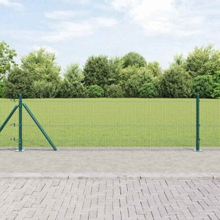 Zielone Ogrodzenie Spawane z 7 Słupkami Flanszowymi 0.4x10 m Stal Lumarko!
