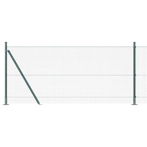 Zielone ogrodzenie z drutu spawanego z 13 flanszowymi słupkami 1x50 m stal Lumarko!