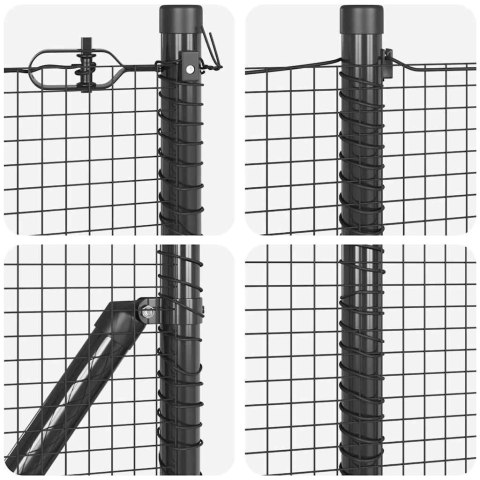 Ogrodzenie druciane z 13 słupkami z flanszami Szary 0.8x50 m Stal Lumarko!