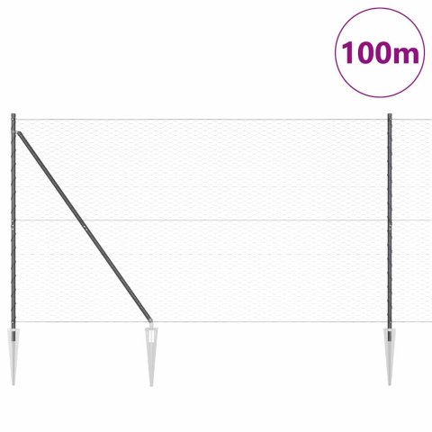 Ogrodzenie z słupkami Szary 1.5 x 100 m Stal pokryta PCV Lumarko!
