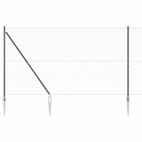 Ogrodzenie z słupkami Szary 1.5 x 100 m Stal pokryta PCV Lumarko!