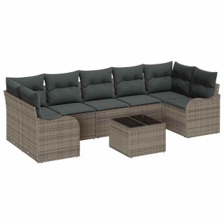 Zestaw Sof na Ogród z poduszką 8 pcs Szary 55 x 55 x 37 cm Lumarko!