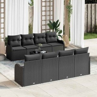 Zestaw Sof na Ogród z poduszką 9 pcs Czarny 55 x 55 x 37 cm Lumarko!
