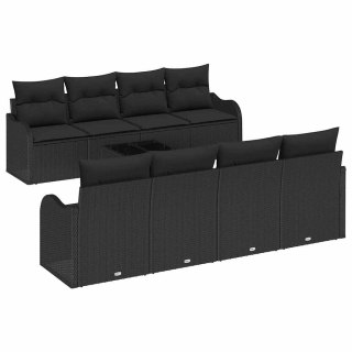 Zestaw Sof na Ogród z poduszką 9 pcs Czarny 55 x 55 x 37 cm Lumarko!