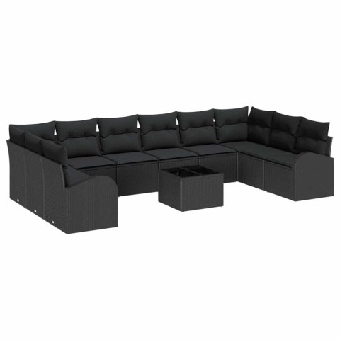 Zestaw Sof na Ogród z poduszką z przechowywaniem 11 pcs Czarny Lumarko!
