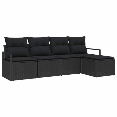 Zestaw Sof na Ogród z poduszką z przechowywaniem 5 pcs Czarny Lumarko!