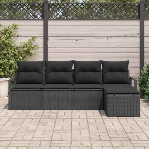 Zestaw Sof na Ogród z poduszką z przechowywaniem 5 pcs Czarny Lumarko!
