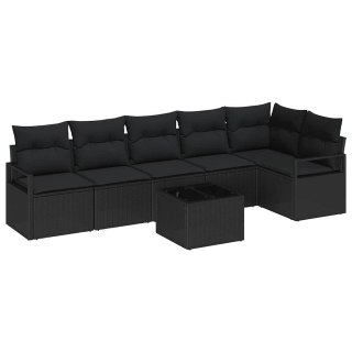 Zestaw Sof na Ogród z poduszką z przechowywaniem 7 pcs Czarny Lumarko!