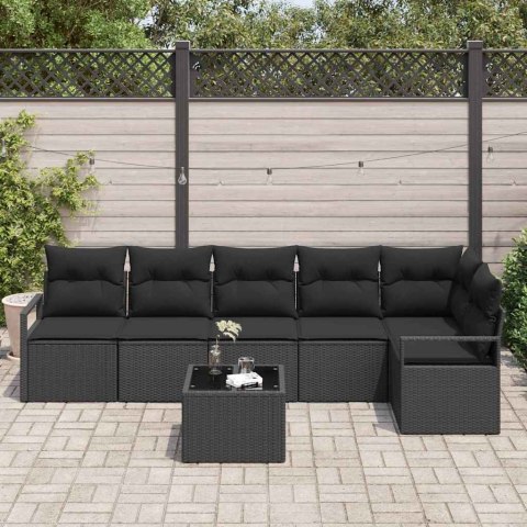 Zestaw Sof na Ogród z poduszką z przechowywaniem 7 pcs Czarny Lumarko!