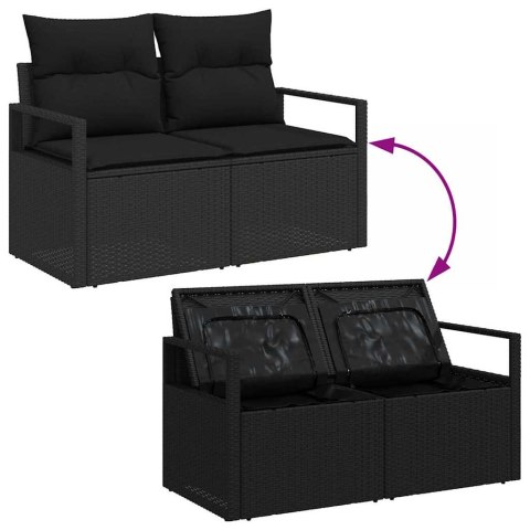 Zestaw Sof na Ogród z poduszką z przechowywaniem 7 pcs Czarny Lumarko!