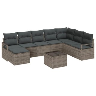 Zestaw Sof na Ogród z poduszką 9 pcs Jasnoszary Lumarko!