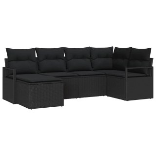 Zestaw Sof na Ogród z poduszką z przechowywaniem 6 pcs Czarny Lumarko!